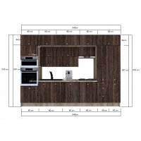 Bucatarie ZONE B 340 FRONT PAL K002 / decor 7648